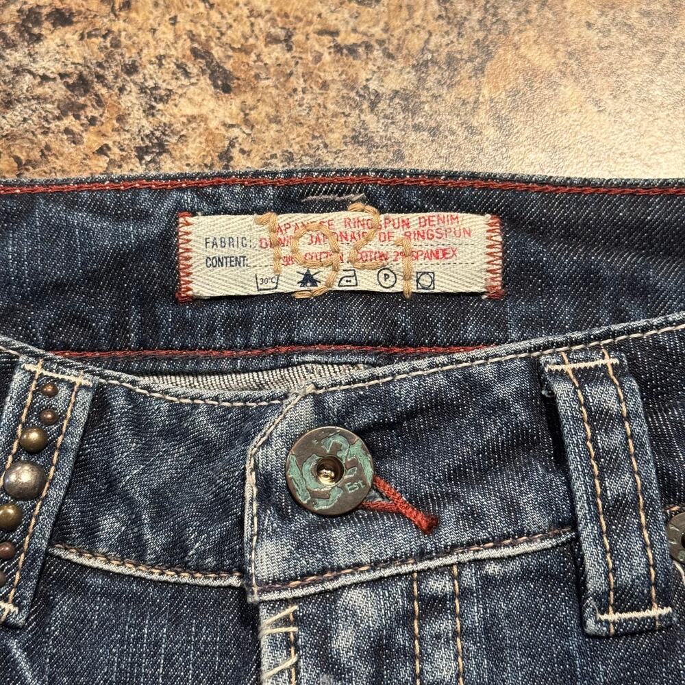 1921 Skinny Jeans Japanese Denim Y2K Flap Pocket Blue 28x32 Western Indie Sleaze - Picture 2 of 8